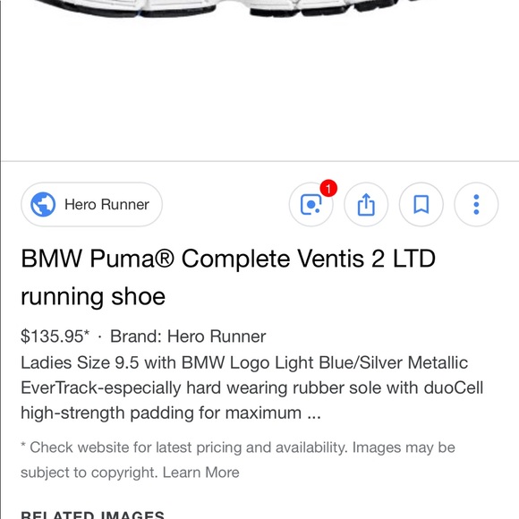 Woman’s BMW puma running shoes NWT BLUE/white - Picture 3 of 8